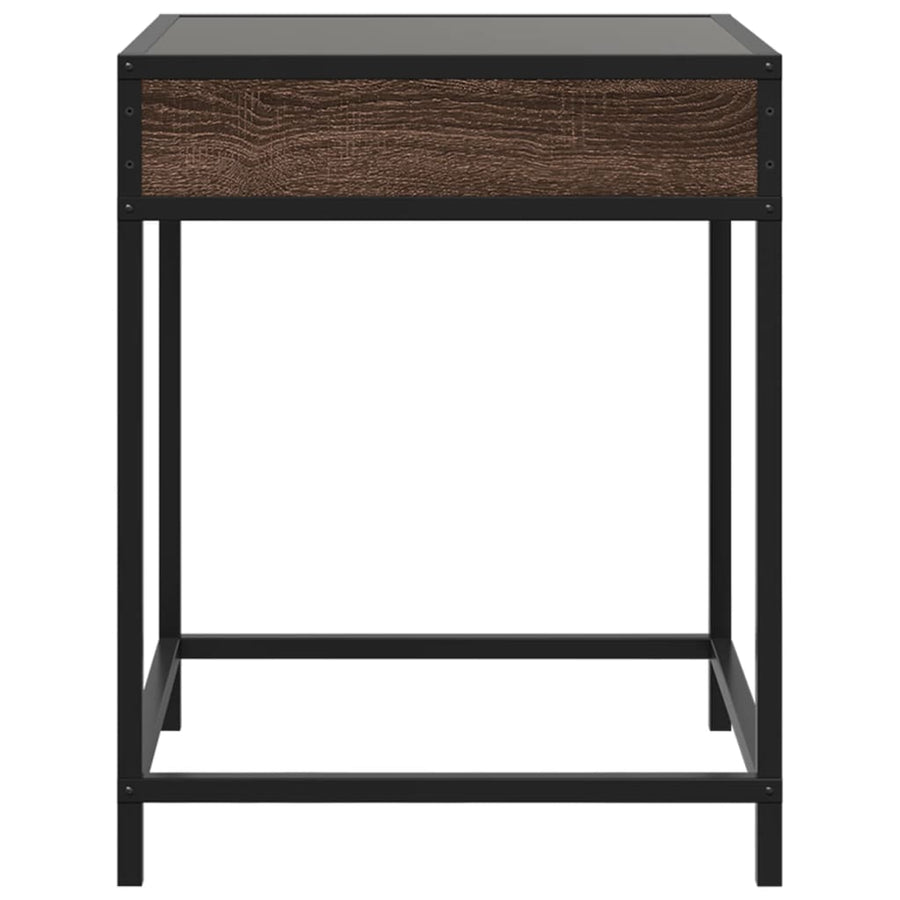 Nachtkastje met Infinity LED 40x40x51 cm bruin eikenkleurig