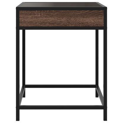 Nachtkastje met Infinity LED 40x40x51 cm bruin eikenkleurig
