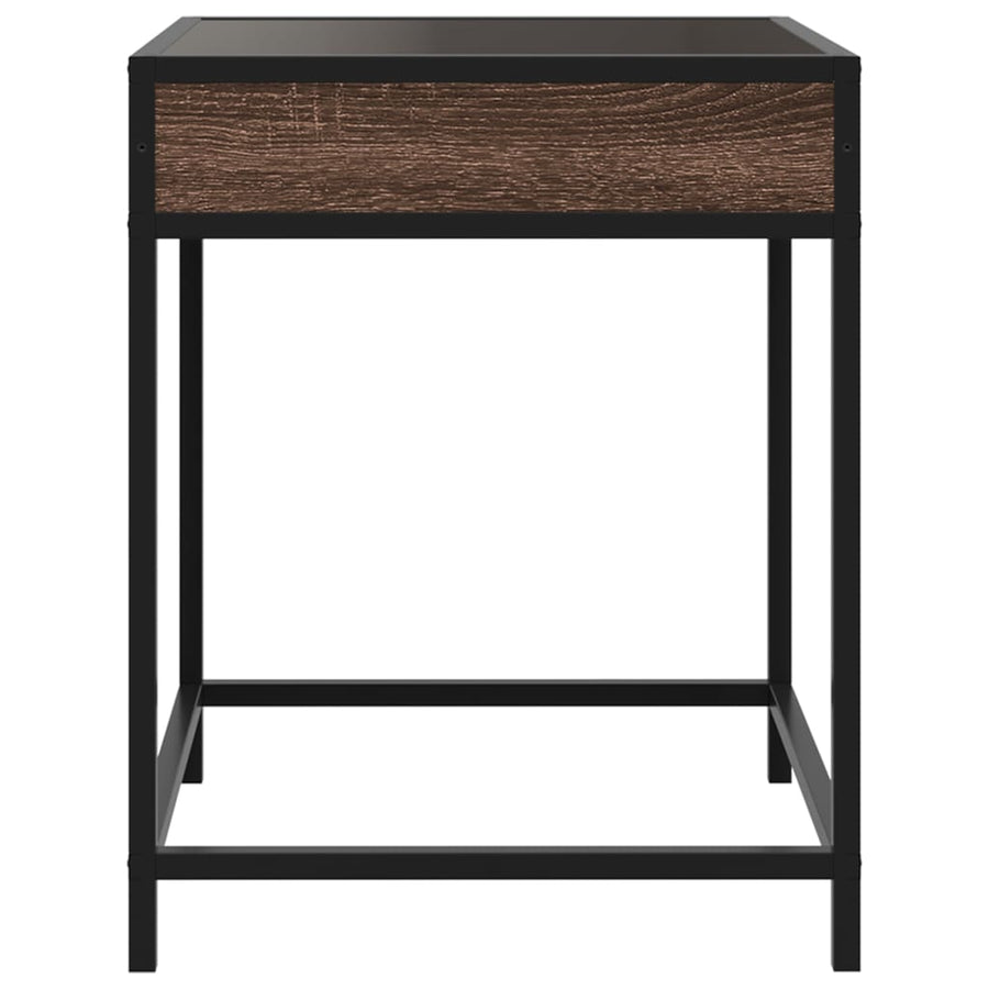 Nachtkastje met Infinity LED 40x40x51 cm bruin eikenkleurig