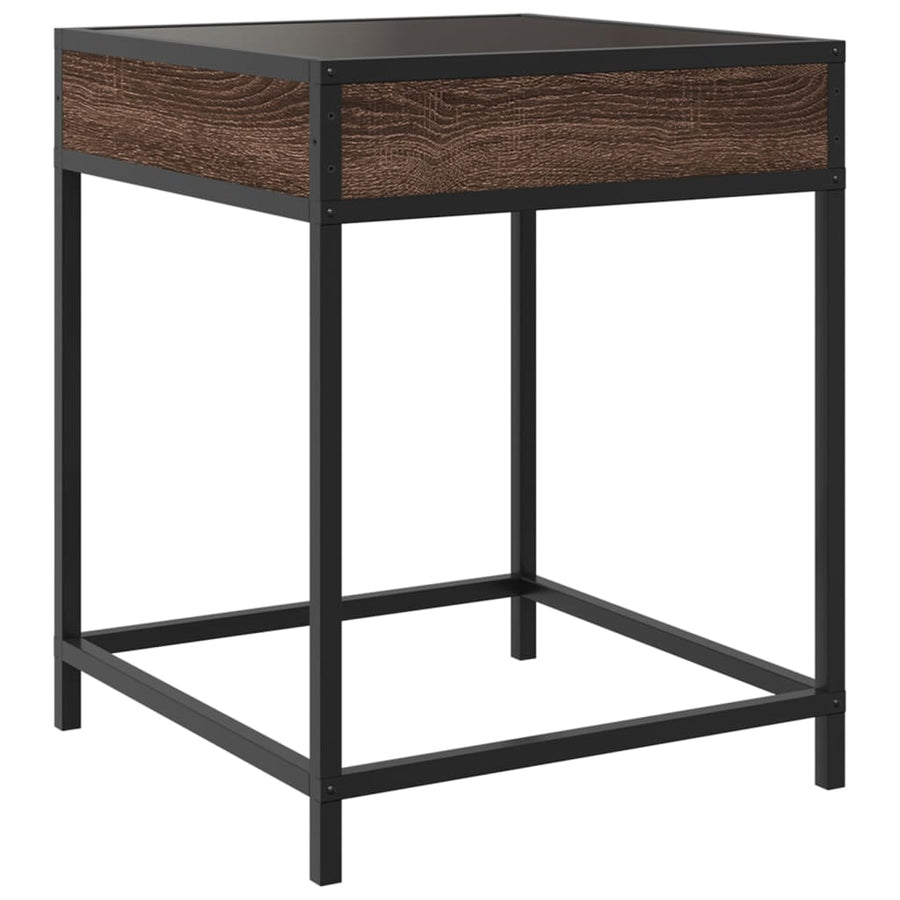 Nachtkastje met Infinity LED 40x40x51 cm bruin eikenkleurig