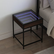Nachtkastje 40x40x51 cm bruin eikenkleurig LED