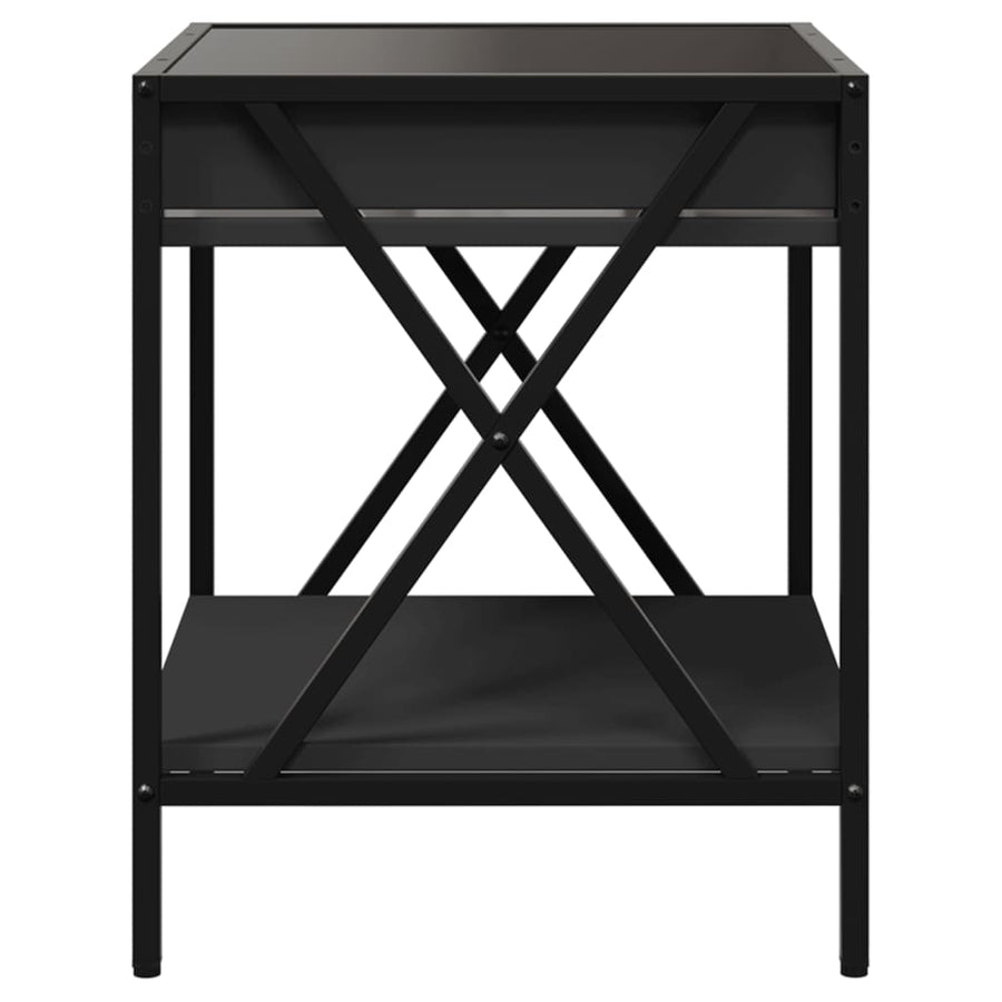 Nachtkastje met Infinity LED 40x40x49 cm zwart