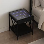 Nachtkastje 40x40x49 cm zwart met infinity led