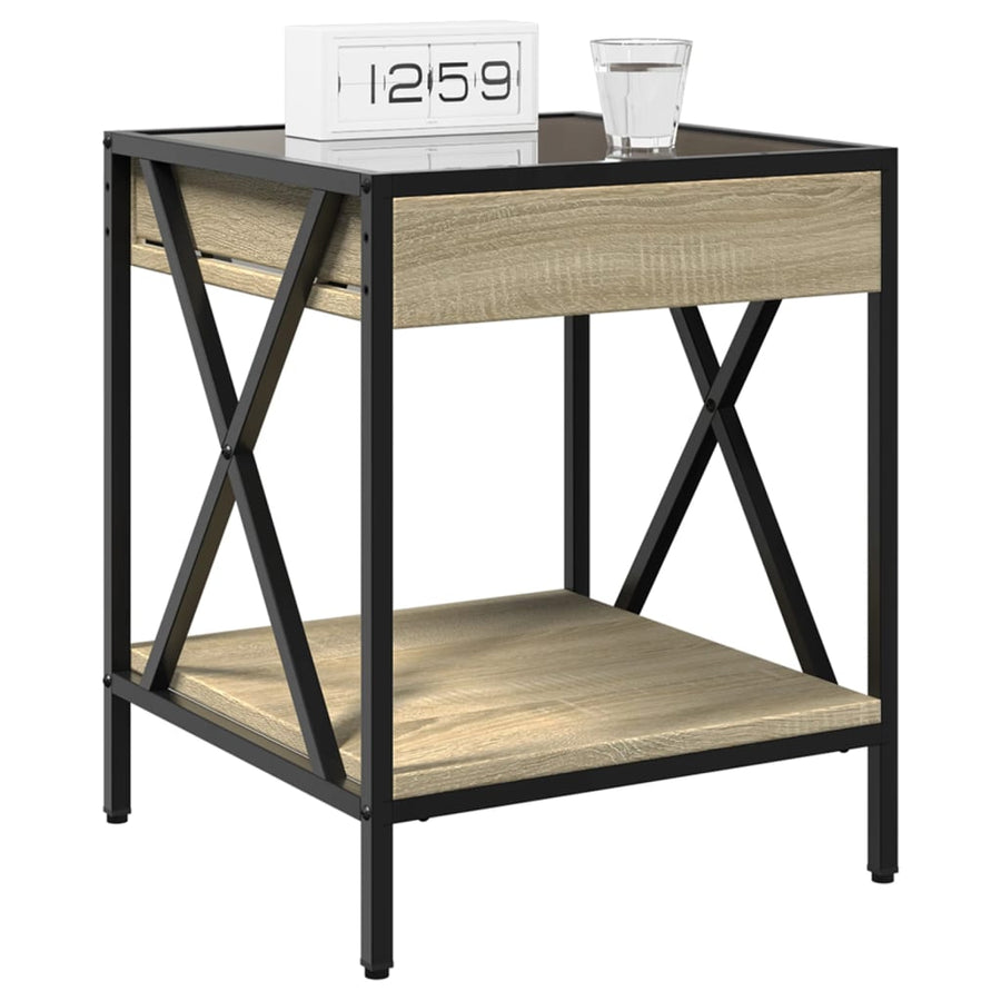 Nachtkastje met Infinity LED 40x40x49 cm sonoma eikenkleurig
