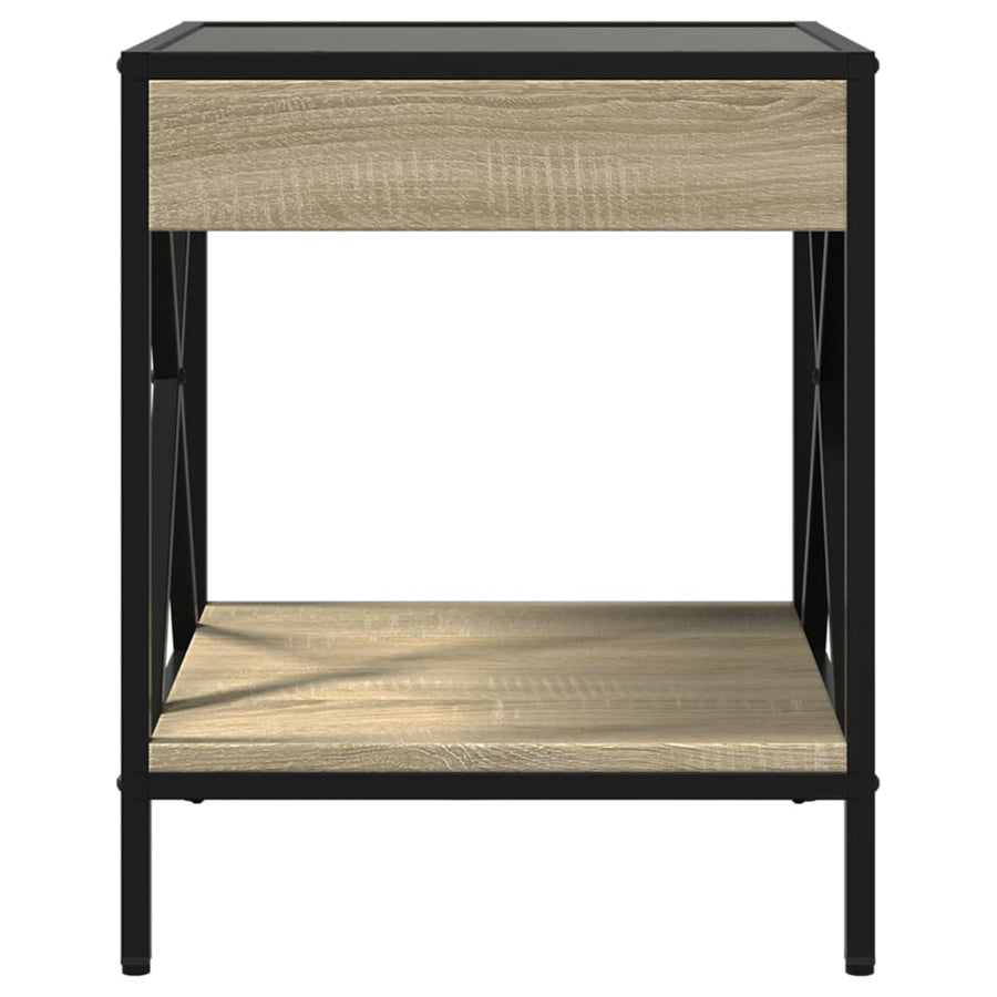 Nachtkastje met Infinity LED 40x40x49 cm sonoma eikenkleurig