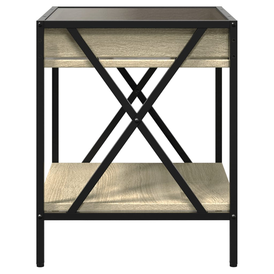 Nachtkastje met Infinity LED 40x40x49 cm sonoma eikenkleurig