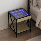Nightstand with Infinity LED 40x40x49 cm Sonoma oak look