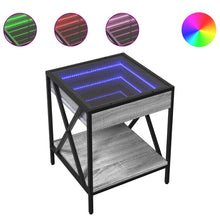Nachtkastje met Infinity LED 40x40x49 cm grijs sonoma eiken