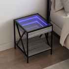 Bedside Table with Infinity LED 40x40x49 cm Grey Sonoma Oak
