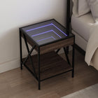 Bedside table with Infinity LED 40x40x49 cm brown oak look