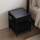 Nightstand with Infinity LED 40x40x51 cm black