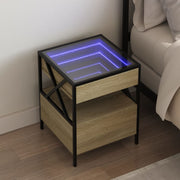 Nachtkastje 40x40x51 cm sonoma eiken LED
