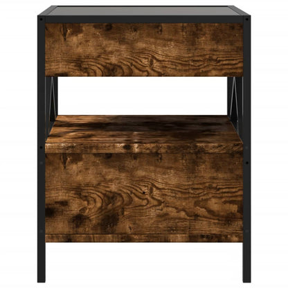 Nachtkastje met Infinity LED 40x40x51 cm gerookt eikenkleurig