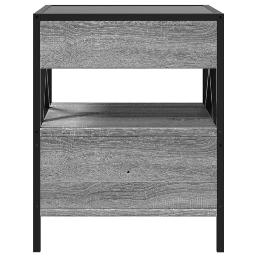 Nachtkastje met Infinity LED 40x40x51 cm grijs sonoma eiken