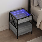 Nachtkastje 40x40x51 cm grijs sonoma eiken LED