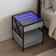Nachtkastje 40x40x51 cm grijs sonoma eiken LED