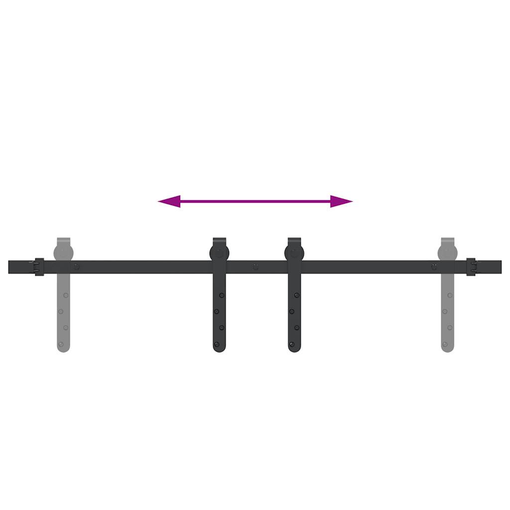 Ophangset voor schuifdeur 91,5 cm koolstofstaal