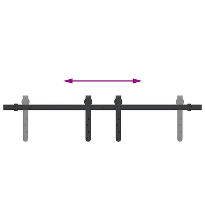 Ophangset voor schuifdeur 91,5 cm koolstofstaal