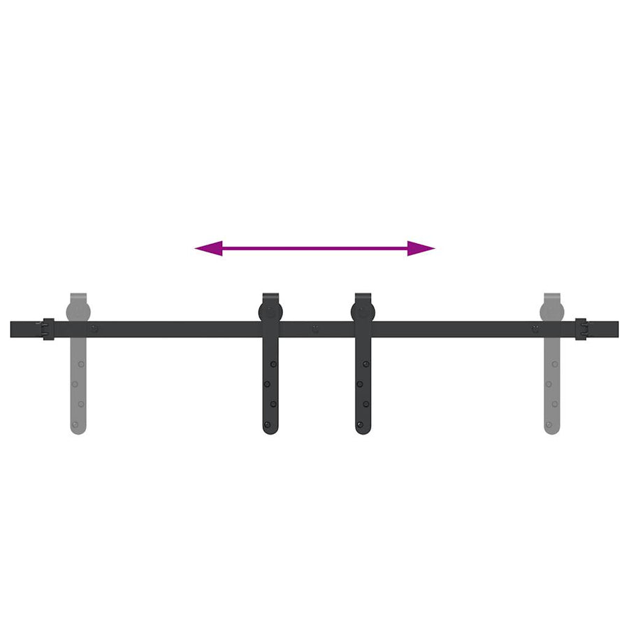 Ophangset voor schuifdeur 91,5 cm koolstofstaal