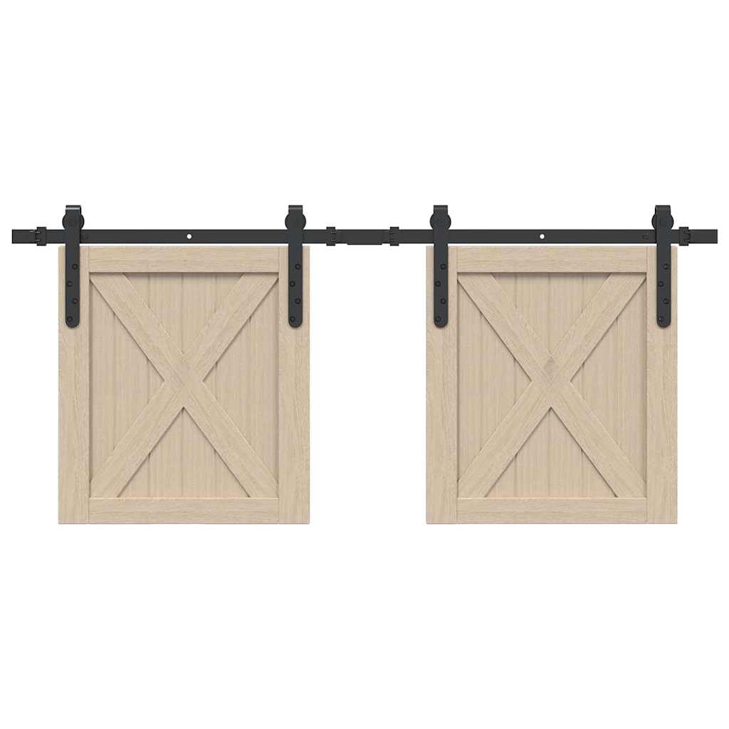 Ophangset voor schuifdeur 122 cm koolstofstaal