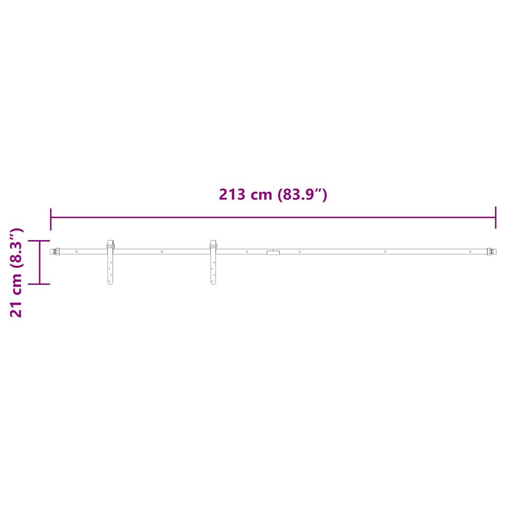 Ophangset voor schuifdeur 213 cm koolstofstaal