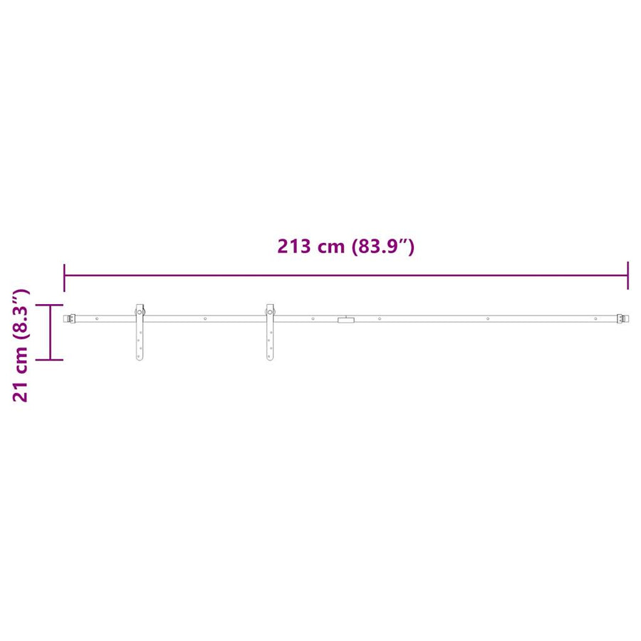 Ophangset voor schuifdeur 213 cm koolstofstaal