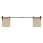 Schuifdeur ophangset 213 cm koolstofstaal zwart