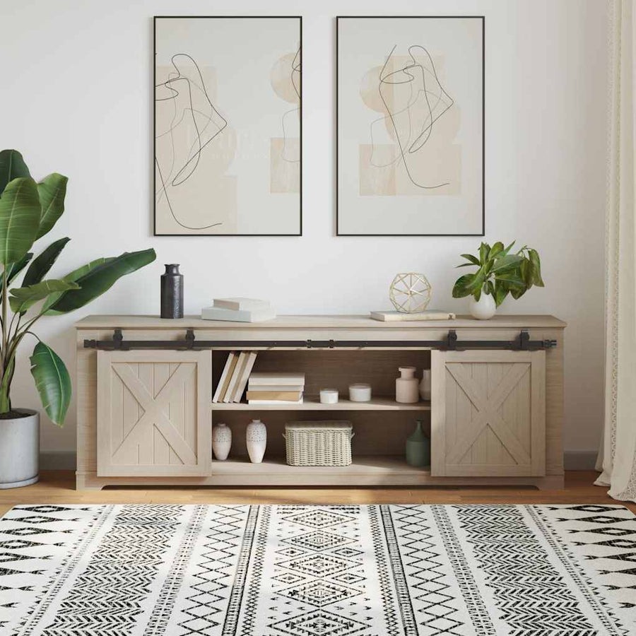 Ophangset voor schuifdeur 183 cm koolstofstaal