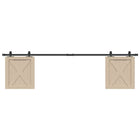 Schuifdeur ophangset 200 cm koolstofstaal zwart