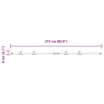 Ophangset voor schuifdeur 213 cm koolstofstaal