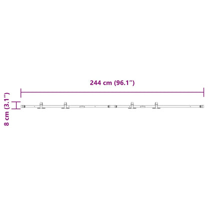 Ophangset voor schuifdeur 244 cm koolstofstaal