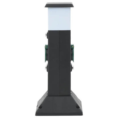 Tuinstopcontact Met Lamp En Grondpin 2-Wegs 16X16X39,5 Cm Zwart en groen