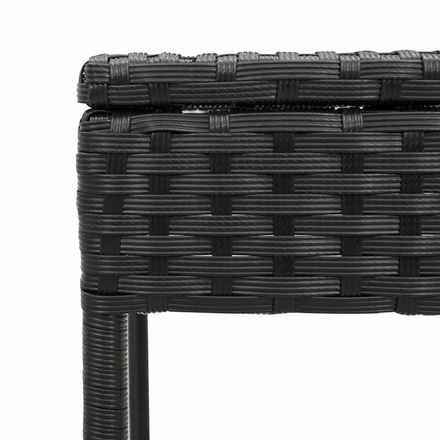 3-delige Ligbeddenset met kussens poly rattan zwart