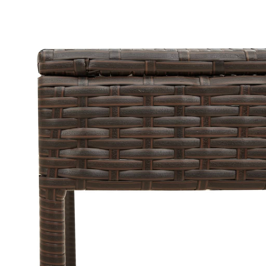 3-delige Ligbeddenset met kussens poly rattan bruin