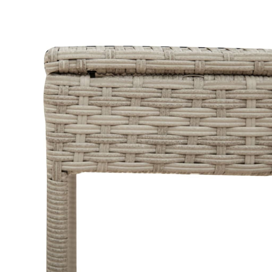3-delige Ligbeddenset met kussens poly rattan lichtgrijs