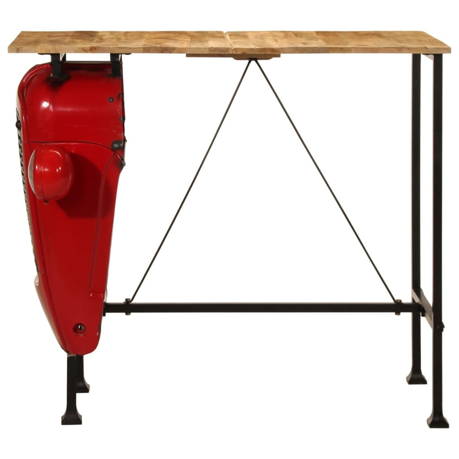 Bartafel Tractor Massief Mangohout Rood En Bruin 55 x 120 x 107 cm