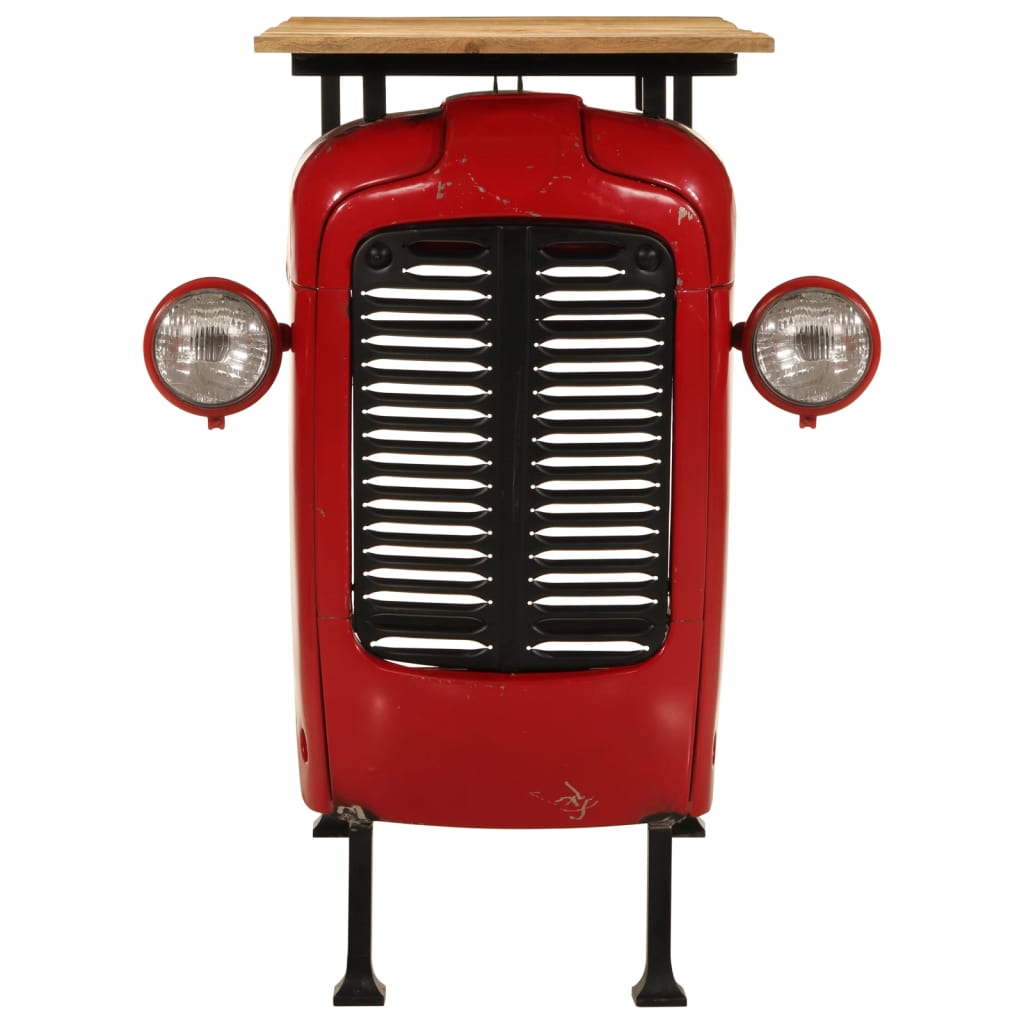 Bartafel Tractor Massief Mangohout Rood En Bruin 55 x 120 x 107 cm