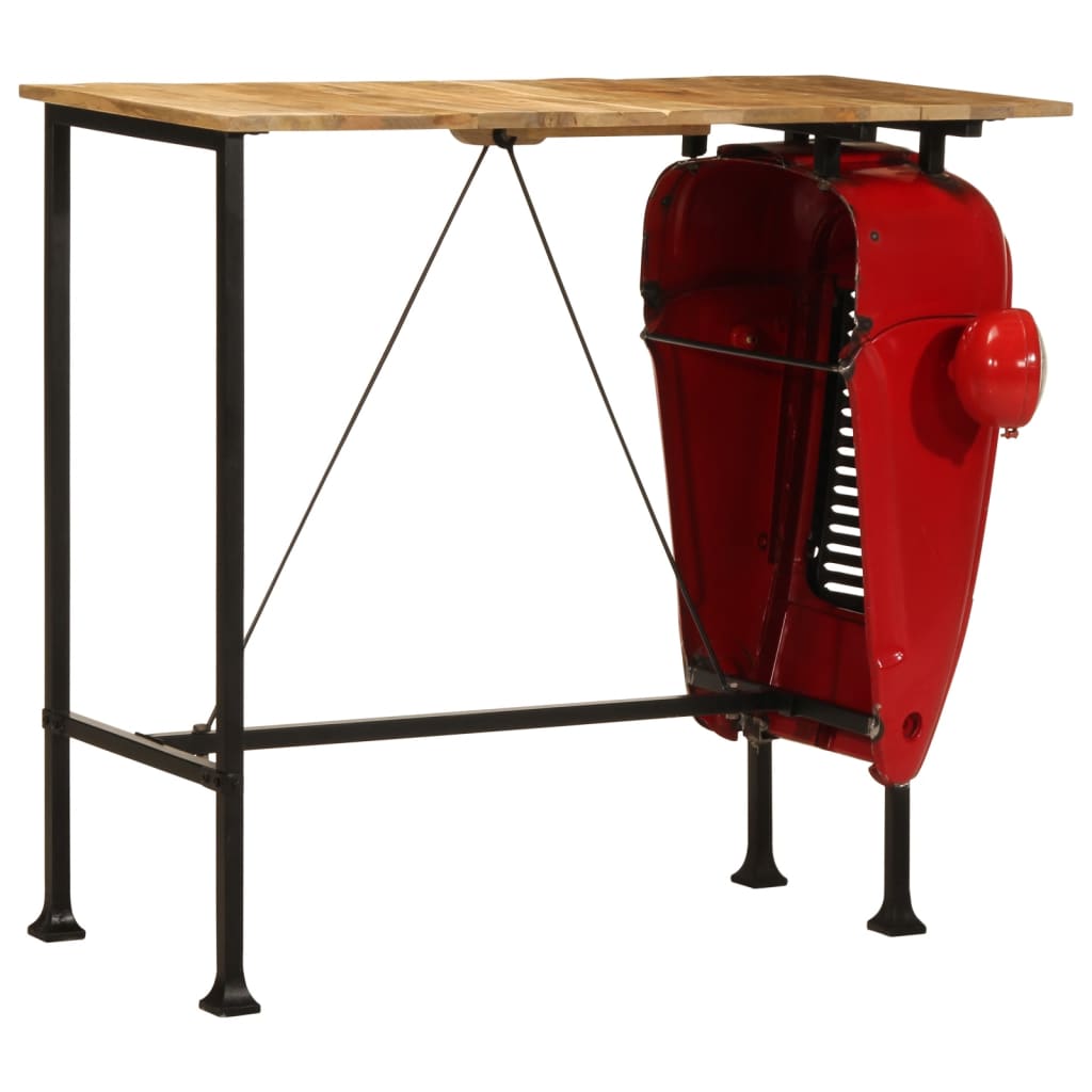 Bartafel Tractor Massief Mangohout Rood En Bruin 55 x 120 x 107 cm