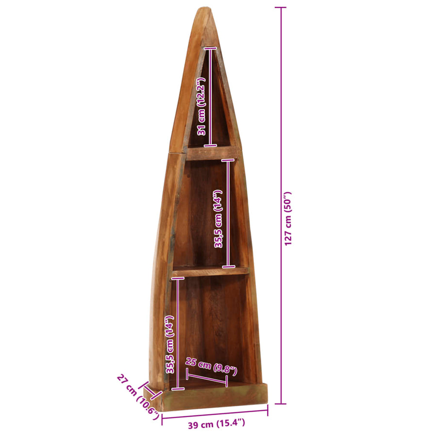 Kast Bootvorm Gerecycled Hout