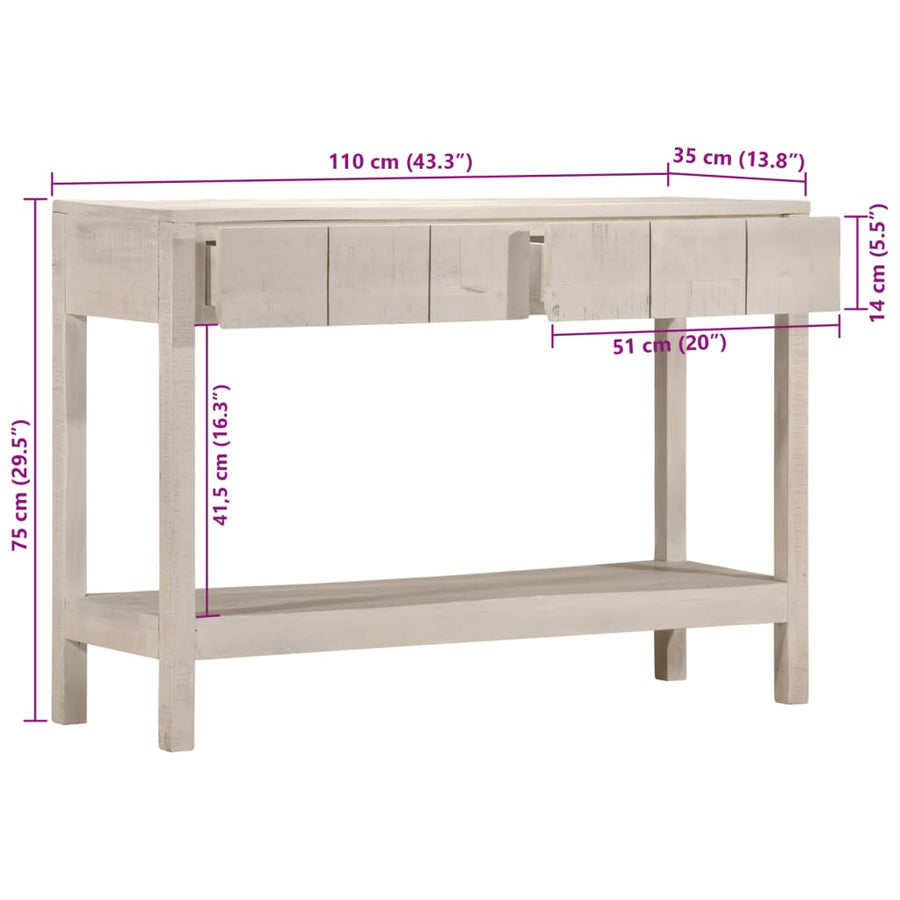 Wandtafel 110X35X75 Cm Massief Mangohout 110 cm