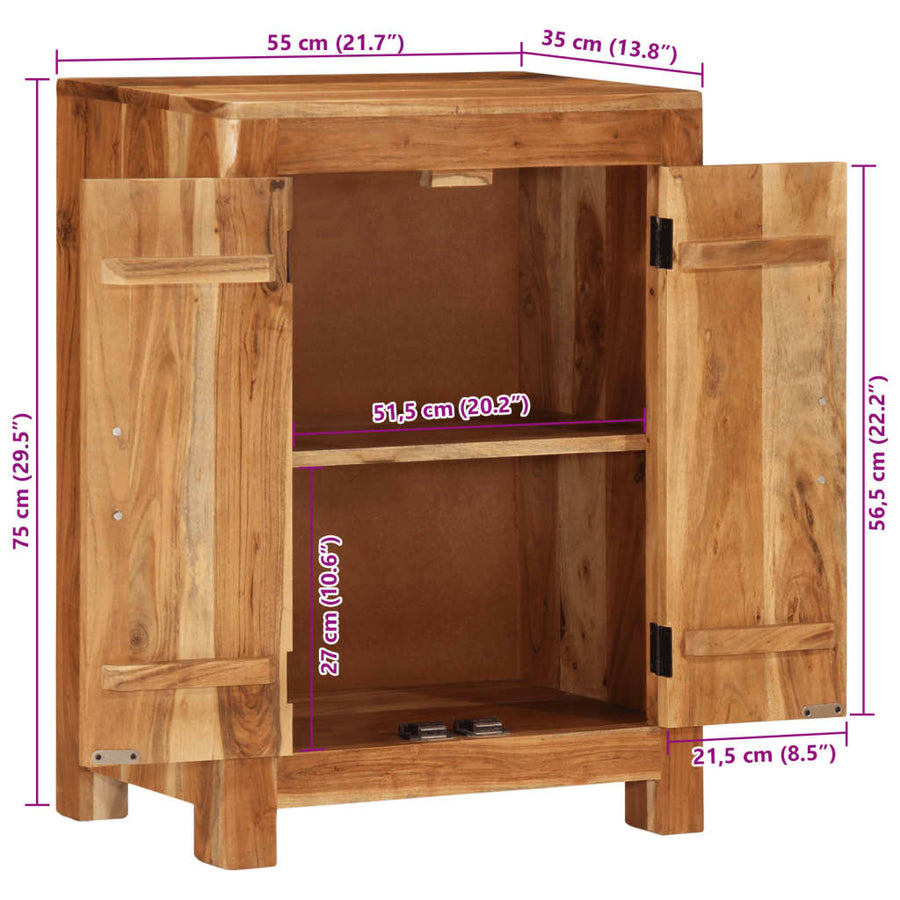 Dressoir 55x35x75 cm massief acaciahout