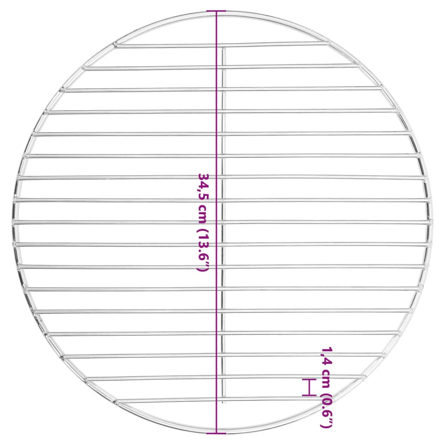 Barbecuerooster rond Ø34,5 cm 304 roestvrij staal