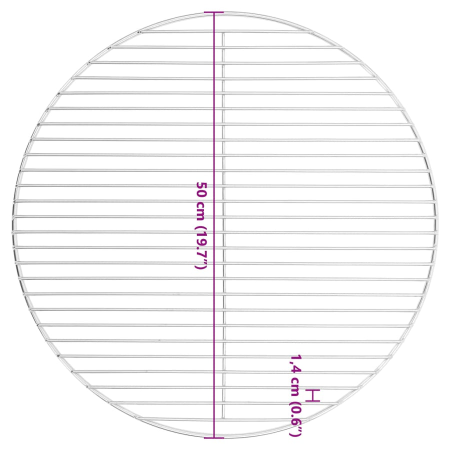 Barbecuerooster rond Ø50 cm 304 roestvrij staal