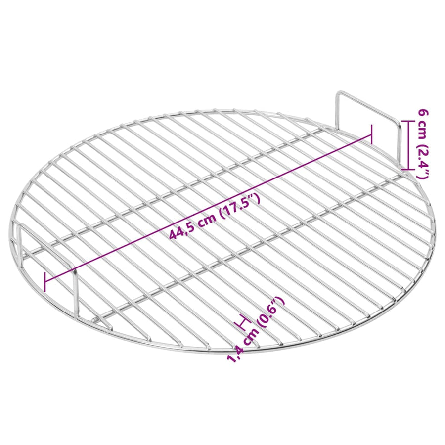 Barbecuerooster met handgrepen rond Ø44,5 cm 304 roestvrijstaal