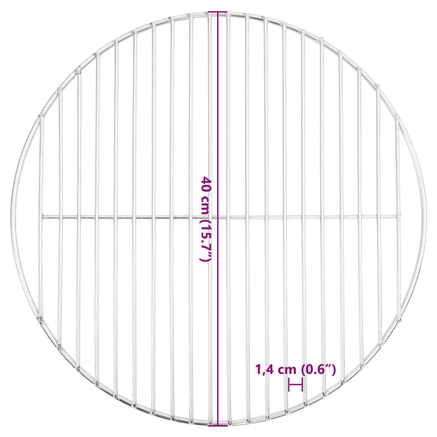 Barbecuerooster rond Ø40 cm 304 roestvrij staal