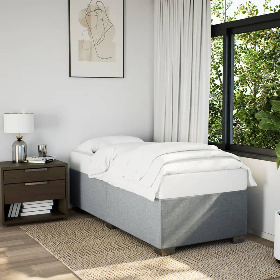 Bedframe stof lichtgrijs 90x200 cm
