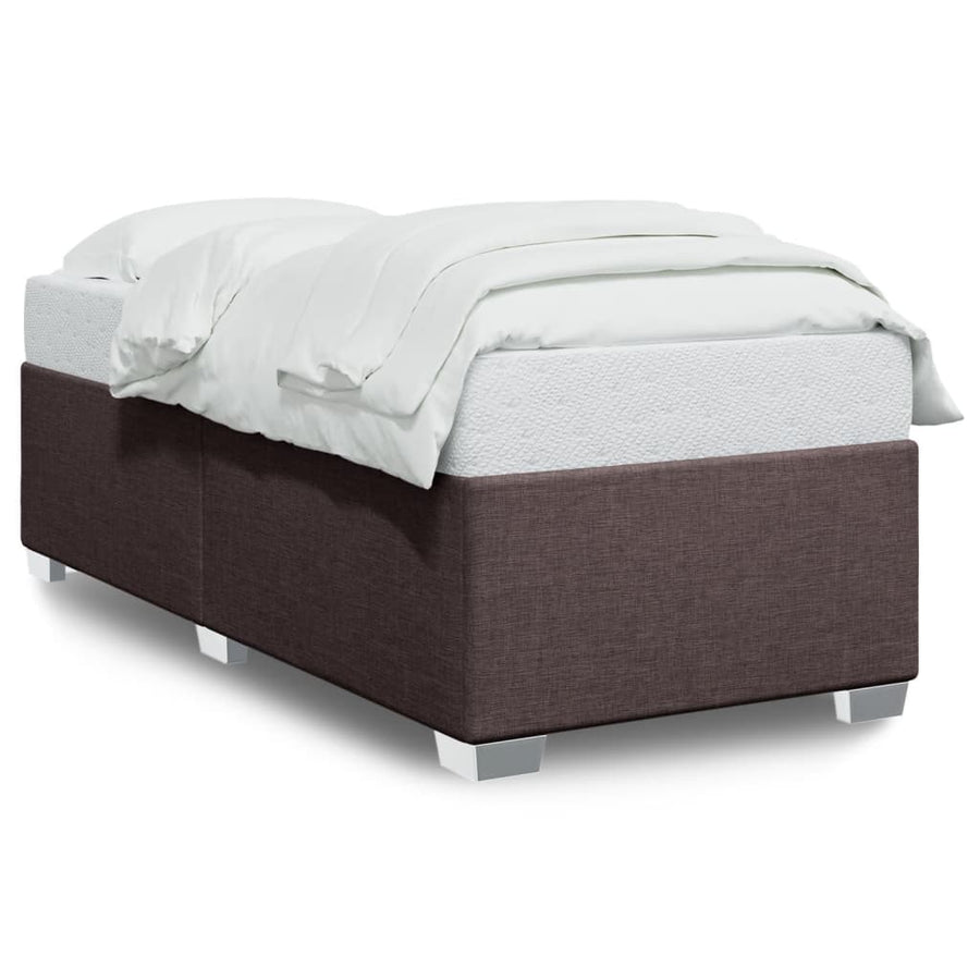 Bedframe stof donkerbruin 90x200 cm