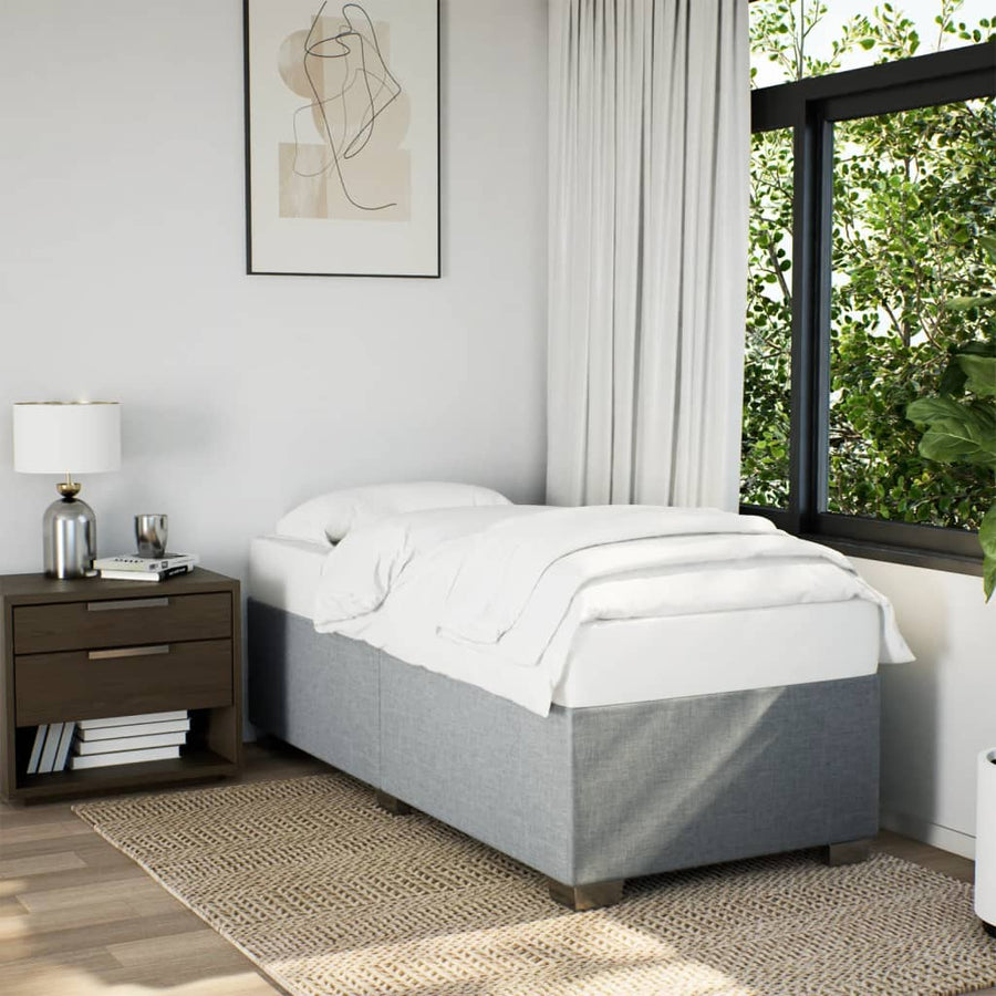 Bedframe stof lichtgrijs 100x200 cm