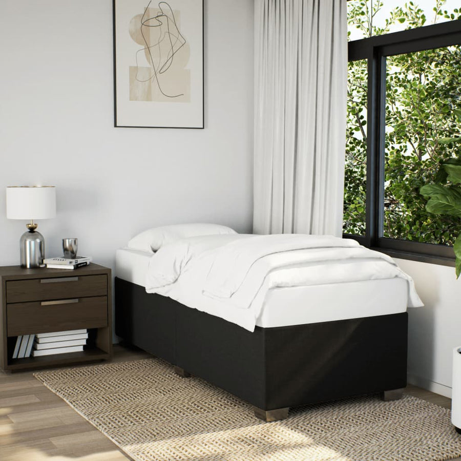 Bedframe stof zwart 100x200 cm