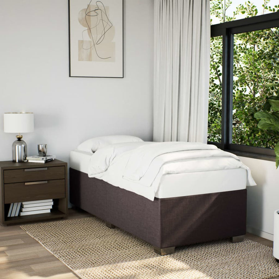 Bedframe stof donkerbruin 100x200 cm